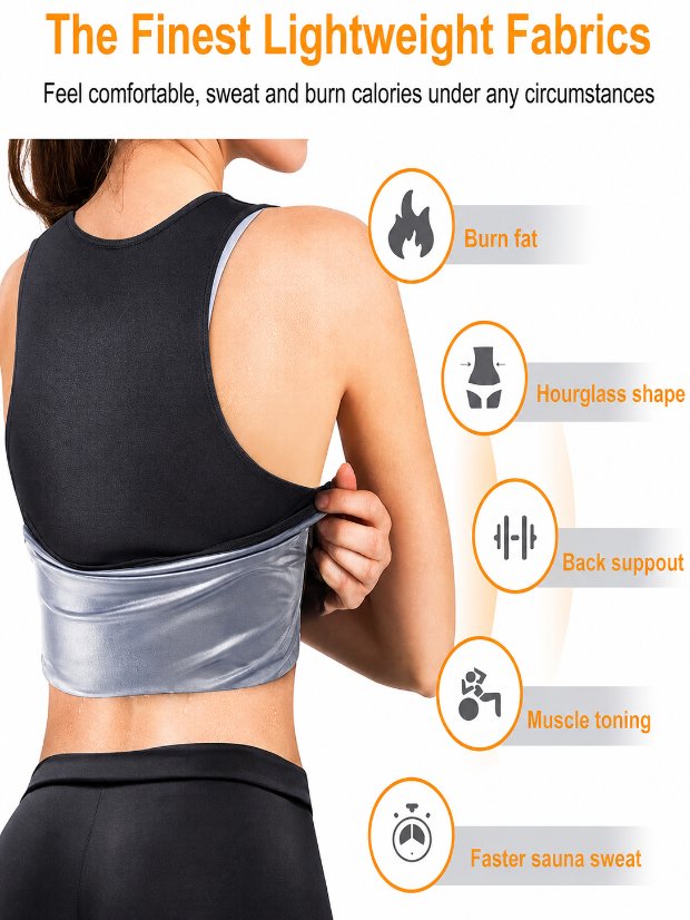 vest-top-tshirt-jacket-bra-tank Sauna Vest for Women Sweat Waist Trainer Vest Sauna Suit Workout Tank Top for Working Out