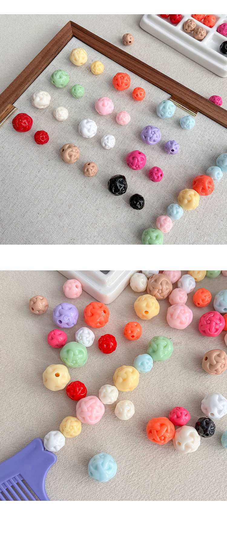 Solid Color Acrylic Beads Wool ball beads