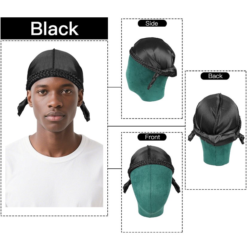 Durag Unisex Durag Skull Cap for Dreadlock Styling, Casual Outdoor Headwrap for Men & Women