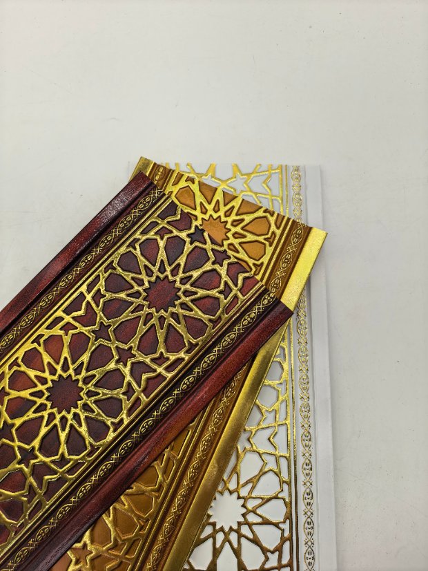 decor line PS Arabic Window Lattice Gold Foil Molding, Geometric Pattern Frame Trim