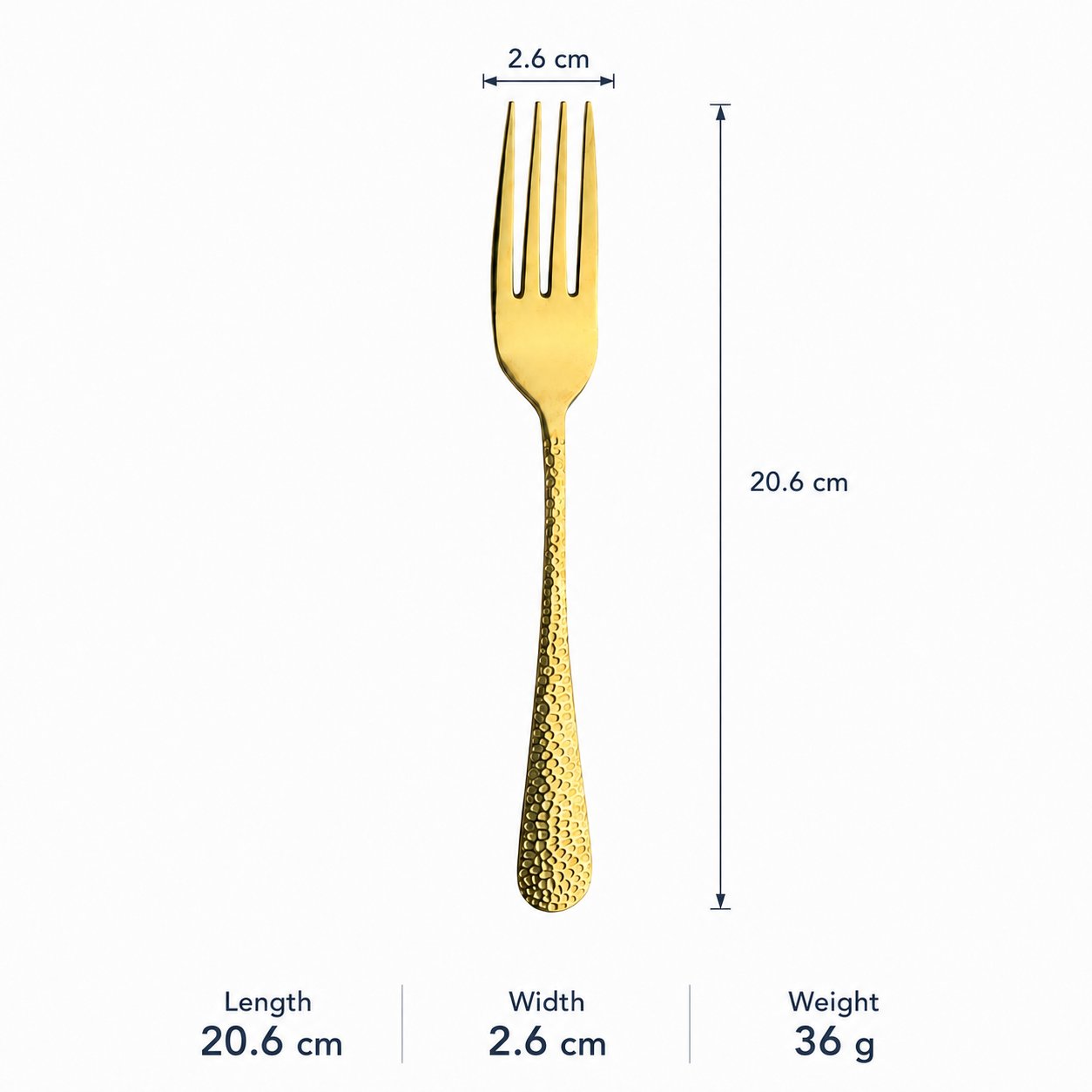 Cutlery&Flatware 410 High-Hardness Stainless Steel Gold Hammered Cutlery Set