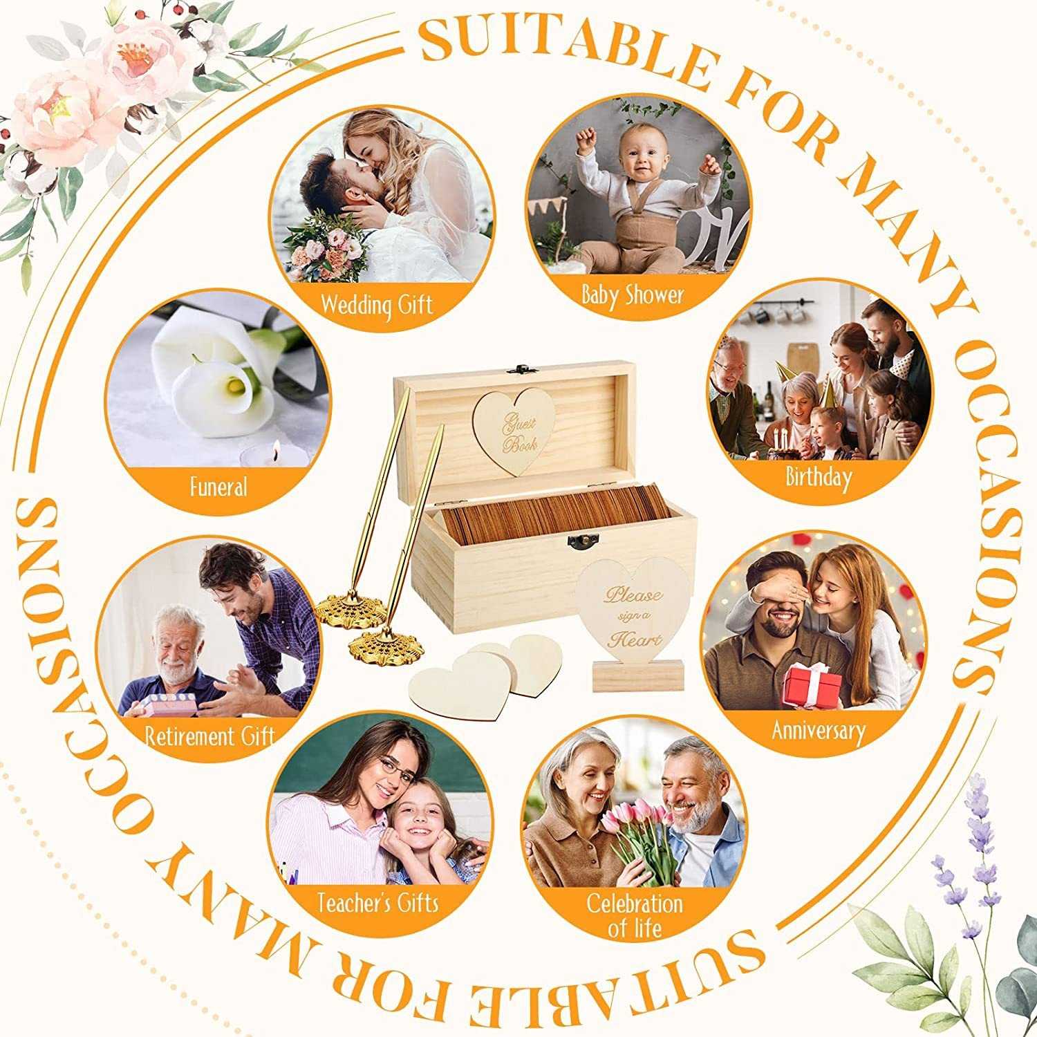 Wedding Supplies 80 Heart-shaped Gifts Festive Creative Wooden Message Box