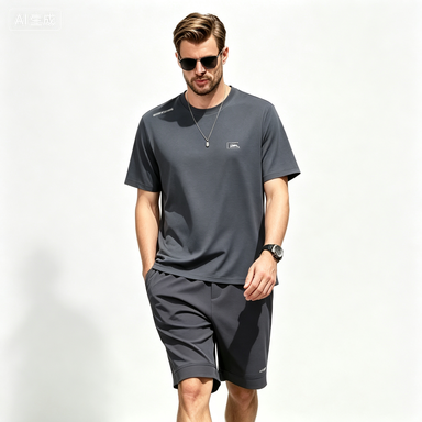 Short-Sleeve T-Shirts Men's Textured Quick-Dry Crew-Neck T-Shirt