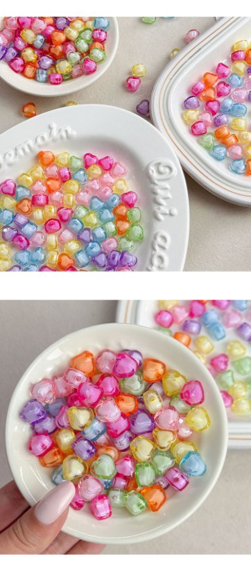 Transparent Acrylic Beads heart beads