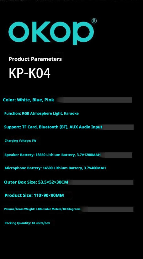 Karaoke Speaker System KP-K04 wireless karaoke microphone bluetooth speaker