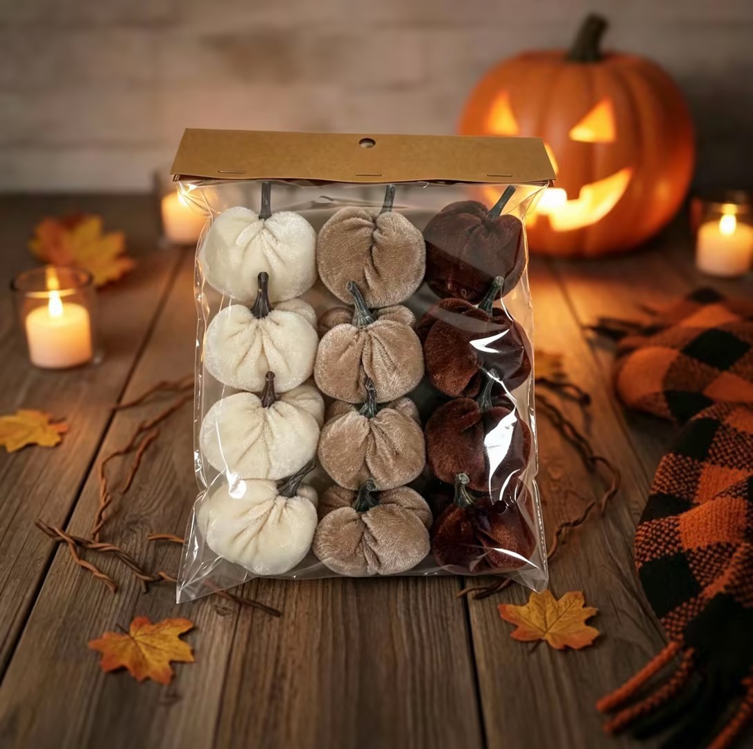 Fabric pumpkin ornament Velvet Mini Pumpkin Ornament