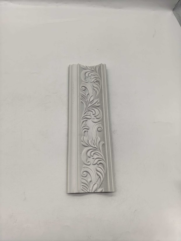 cornice PS Symmetrical European Scroll Crown Molding, Raw White Unpainted Ceiling Cornice Line