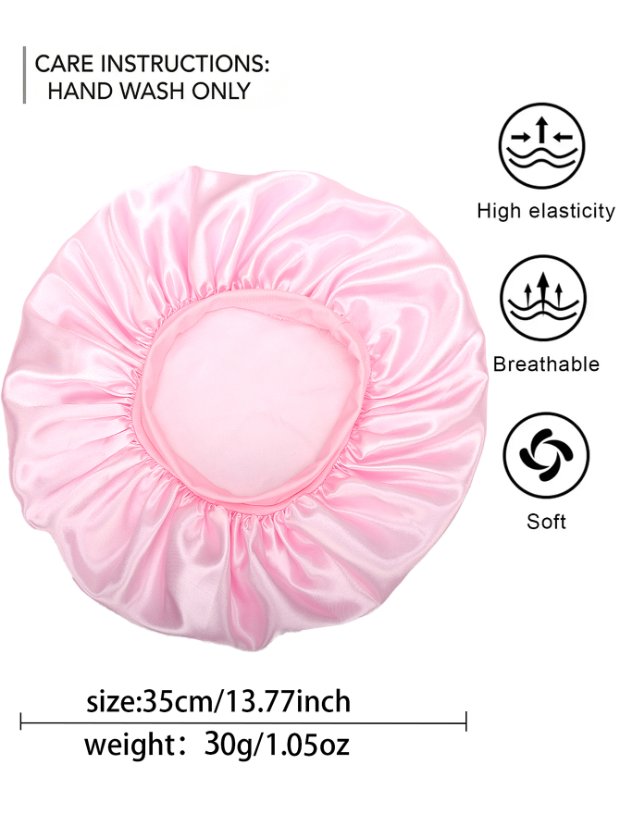 Bonnet Women's Oversized Solid Color Satin Sleep Bonnet, Silky Comfortable Hair Care Night Cap
