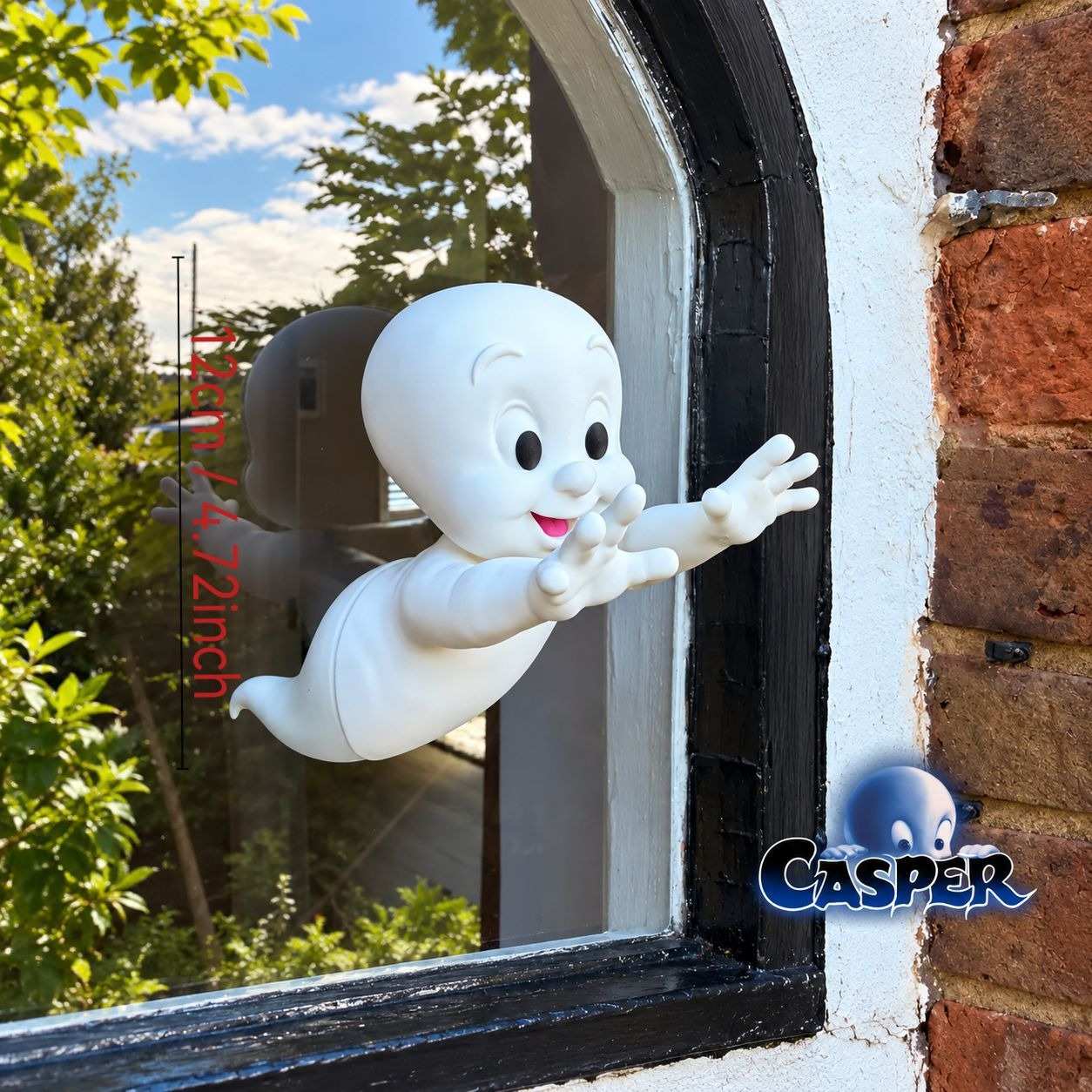 Plastic Craft Ornaments Halloween window decal; ghost passing through the window