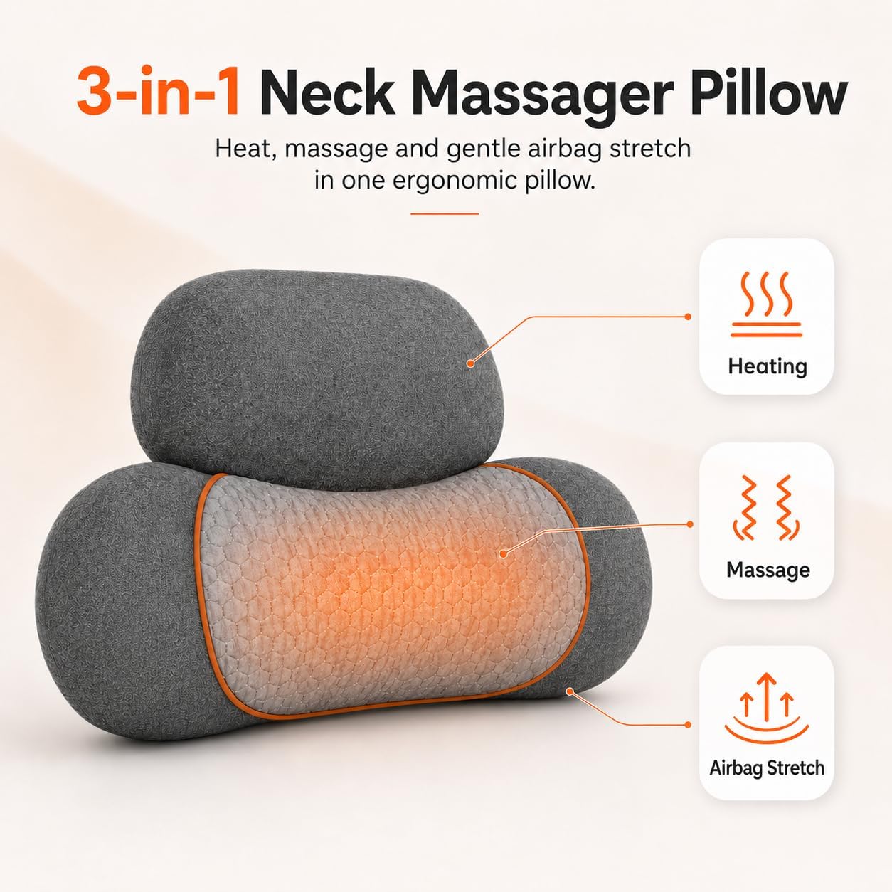Neck Massager Heated Neck Massage Pillow With Airbag Traction