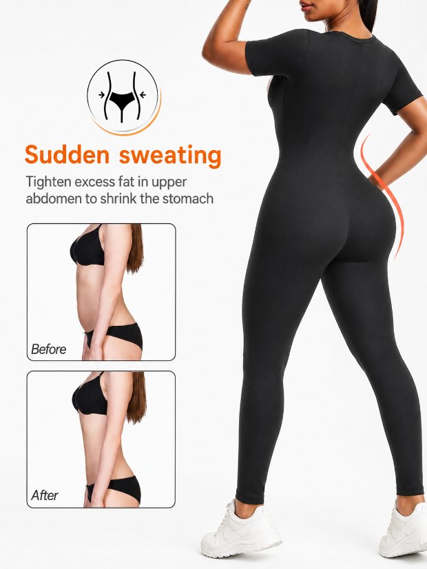 suits set Sauna Jumpsuit Women Full Body Sauna Sweat Suit Waist Trainer for Women Belly Fat Sauna Shirt for Working Out