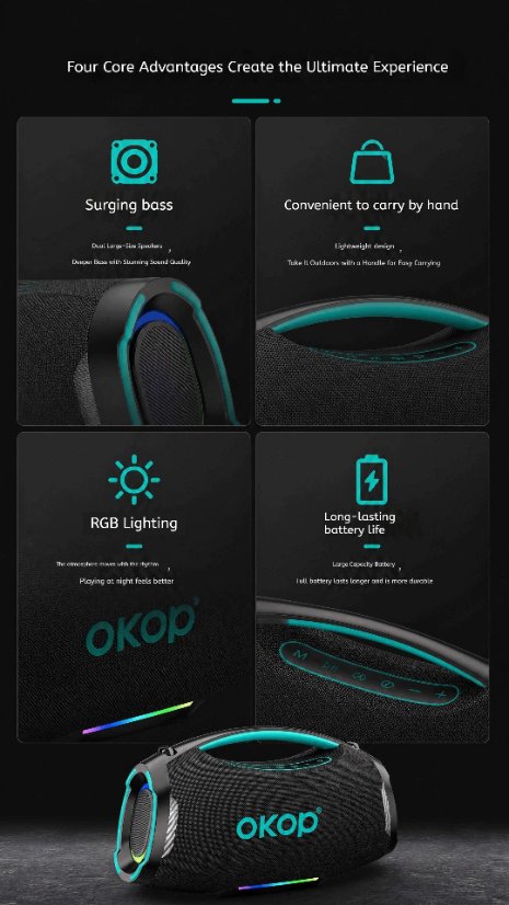 Portable Outdoor Bluetooth Speaker KP-8010 Wireless Bluetooth Speaker
