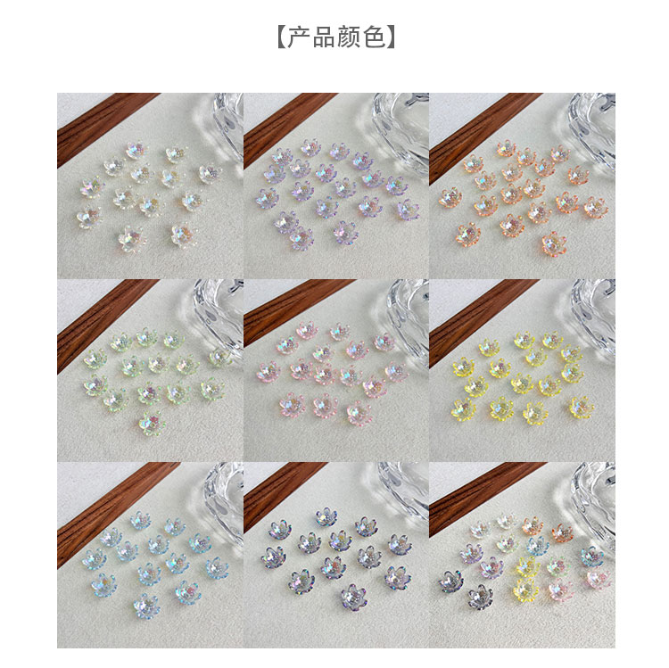 Flower & Leaf Shaped Charms High-quality fine sparkling claw flower