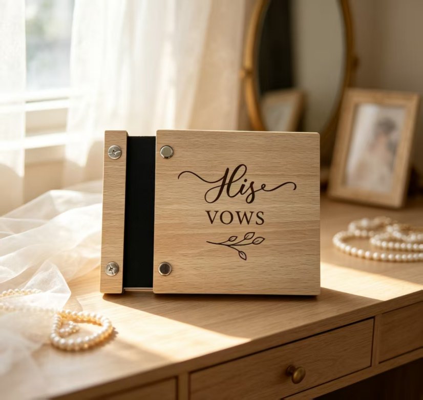 Wedding Supplies Wooden Wedding Vow Books (His & Her Vows)