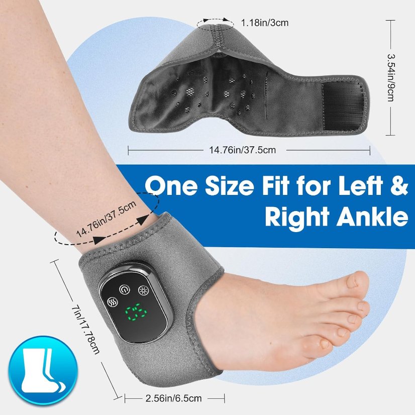 Foot Massager Foot & Ankle Massager with Heat Vibration,