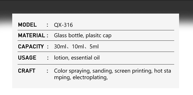 frasco cuentagotas 30ml / 10ml / 5ml Multi-Size Essential Oil Dropper Bottle