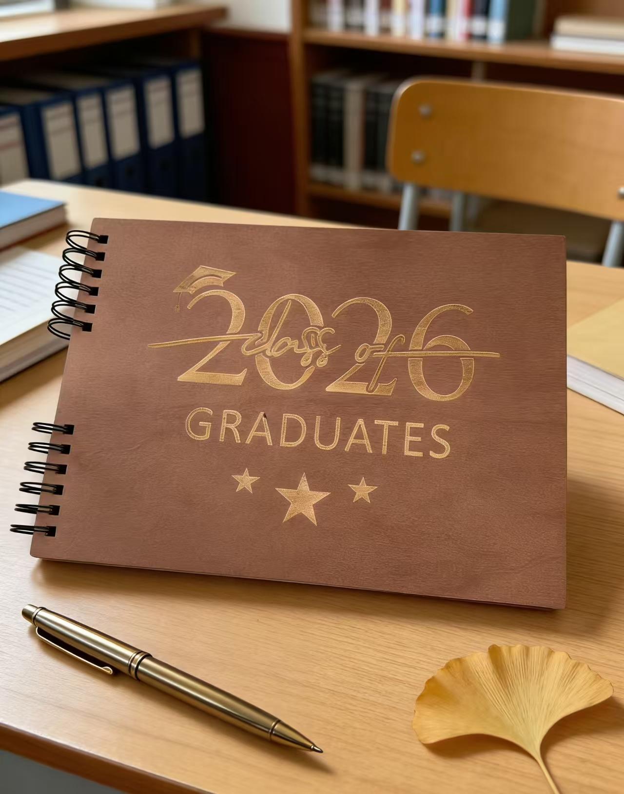 Back-to-School and Graduation Seasons 2026 Graduation Commemorative Spiral Notebook Vintage Wooden