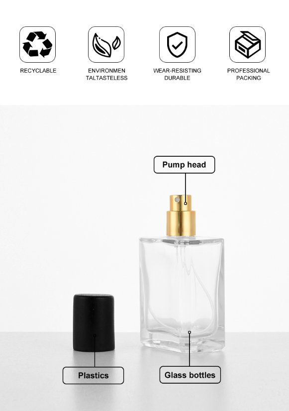 frasco de perfume 50ml Thick-Base Perfume Spray Bottle – Customizable Colors