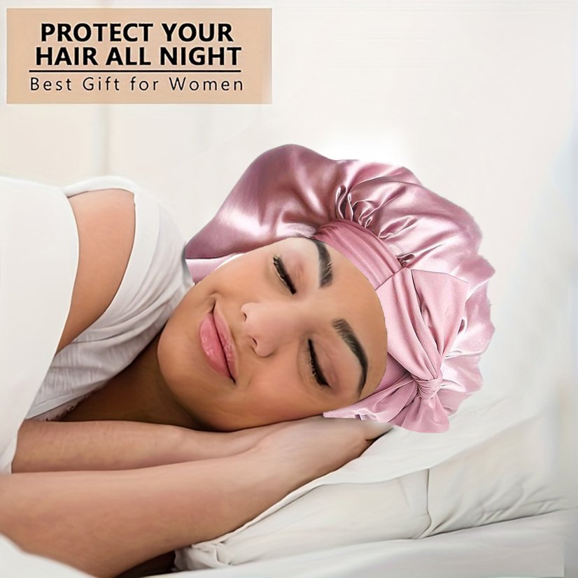 Bonnet Women's Extra‑Long Silky Satin Sleep Bonnet, Hair Protection Night Cap for Long Curly Hair & Dreadlocks