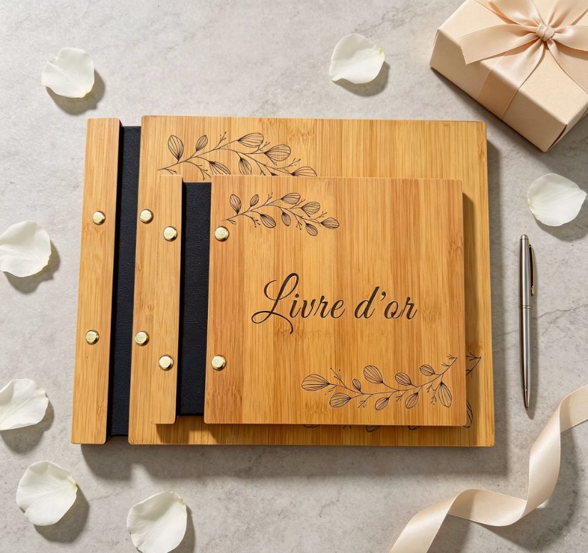 Personalized Photo Album Wooden Wedding Guest Book