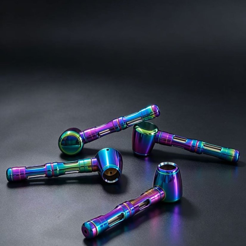 Novelty Storage Tubes Iridescent Laser‑Cut Hollow Aluminum Fidget Tube