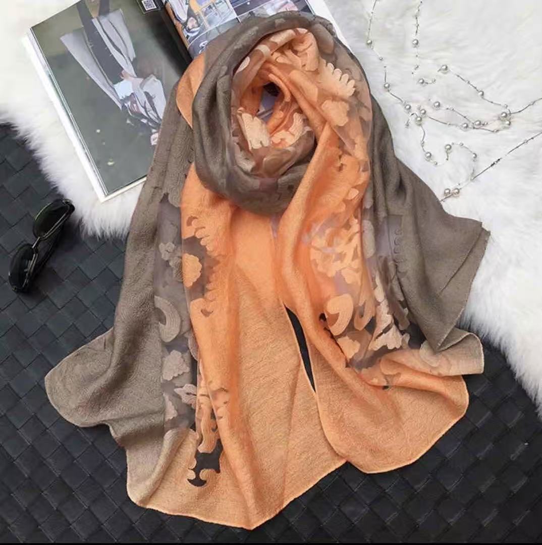 Tie-Dye Long Scarves Tie-Dye Long Scarf with Contrast Color Style