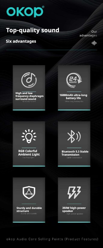 Portable Outdoor Bluetooth Speaker KP-8005 Wireless Bluetooth Speaker