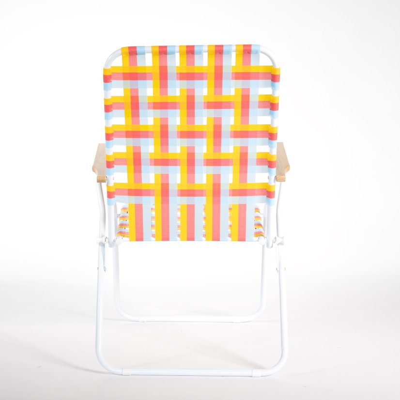Beach Chair wooden armrest five-position adjustable strap PE binding tape chair