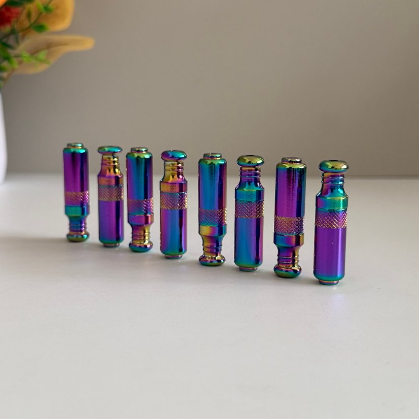 Novelty Storage Tubes Iridescent Diamond‑Pattern Bullet Storage Tube