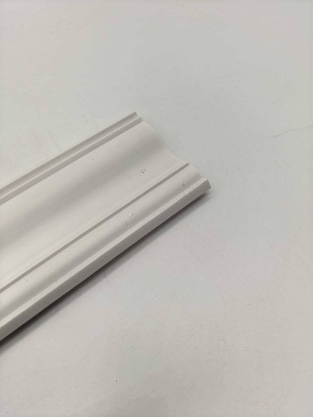 cornice PS Double Vertical Rib Shallow Curved Recessed Wall Panel, Simple White 3D Slat