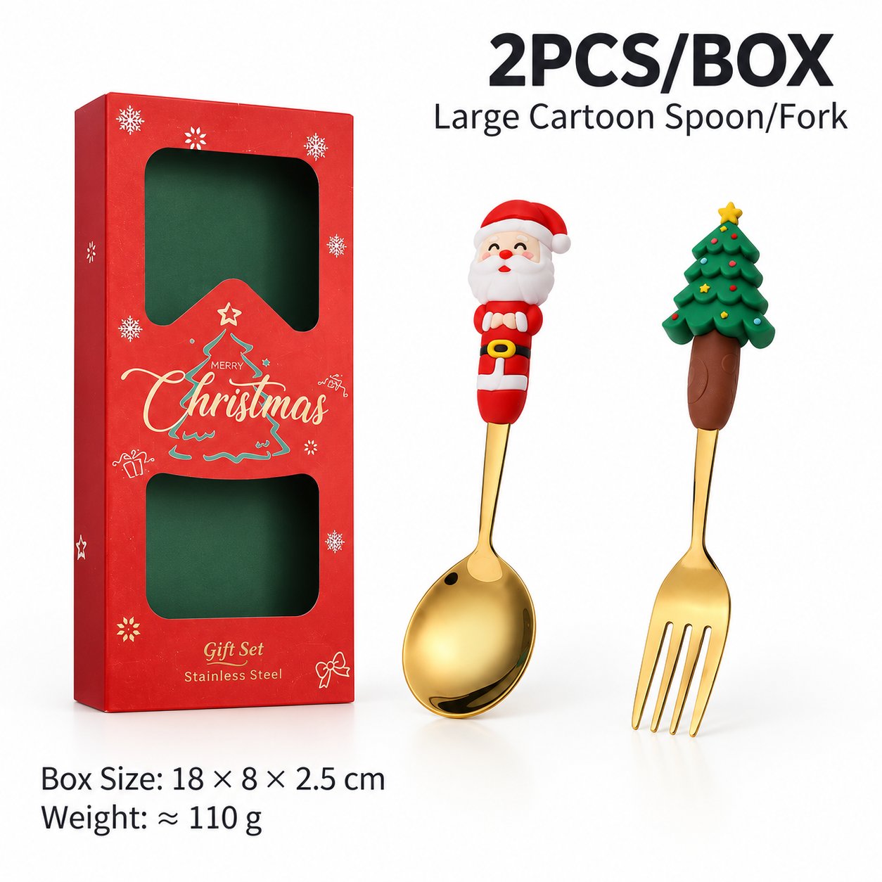 Christmas Tableware Stainless Steel Creative Christmas-Style Cutlery Gift Box Set