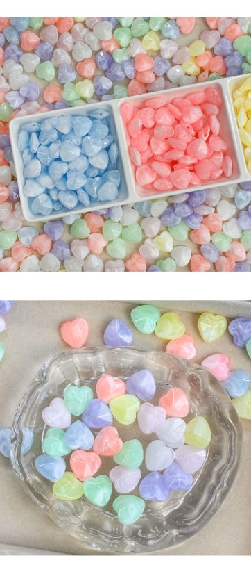 Two-Tone Beads Luminous diamond heart bead