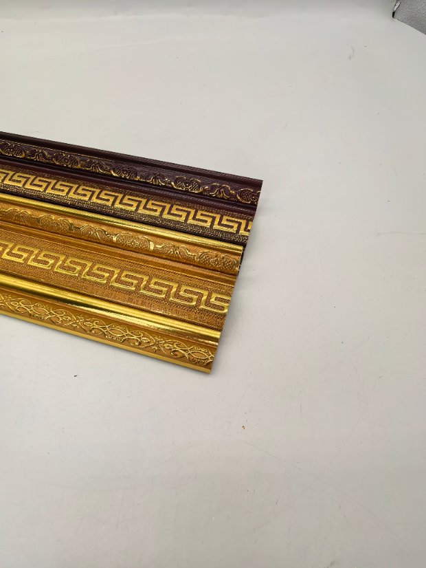 cornice PS Chinese Hui Pattern Crown Molding, Gold Embossed Ceiling Corner Line