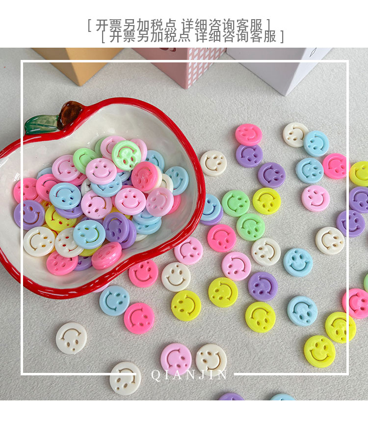 Plastic beads Plastic smiley face beads