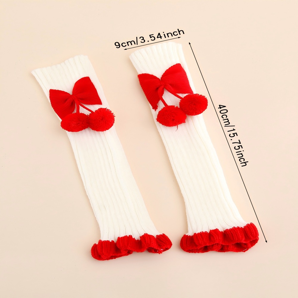 Long Knee-High Leg Warmers Two-Tone Bowknot JK Leg Warmers