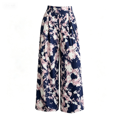 Outdoor Casual Women's Printed High-Waist Wide-Leg Pants