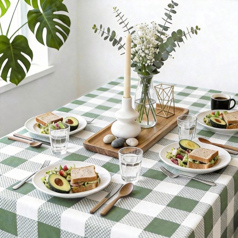 Party Supplies Disposable Plastic Checkered Tablecloth